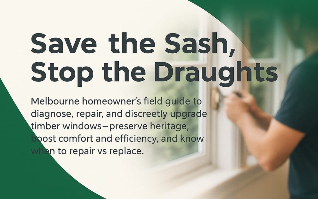 Timber Window Repairs Melbourne: A Homeowner’s Field Guide to Keep Character, Cut Draughts, and Extend Window Life