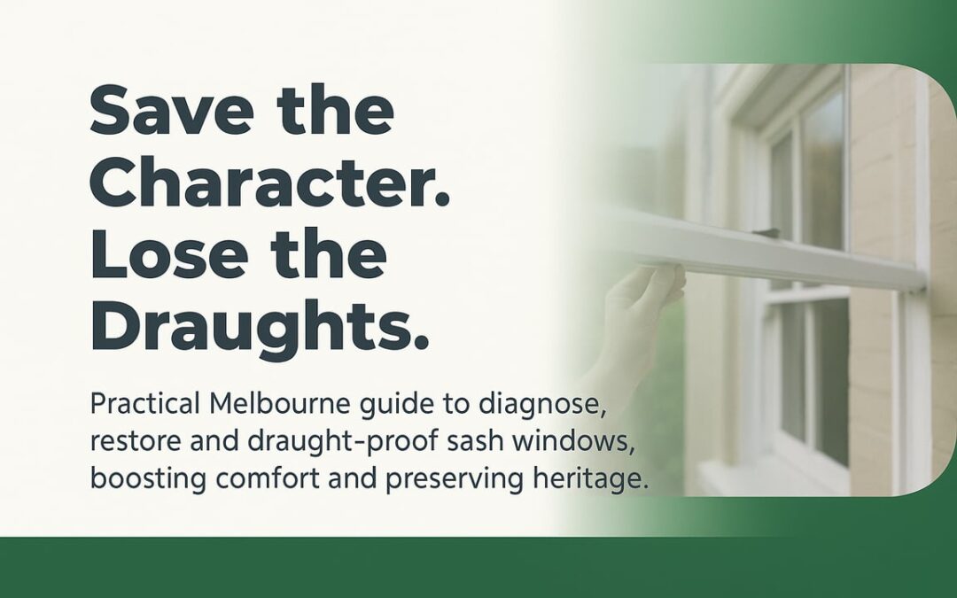 Sash Window Restoration Melbourne: Practical Ways To Keep Character, Cut Draughts, And Boost Comfort