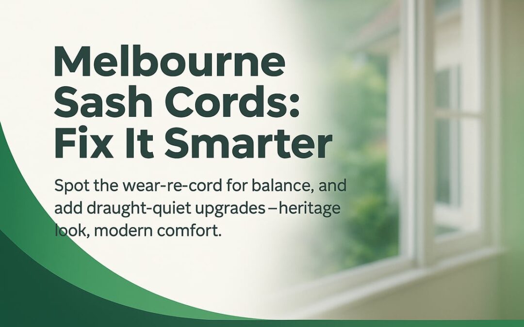 Sash Cord Replacement Melbourne: Practical Signals, Smarter Fixes, and Comfort Gains for Period Windows