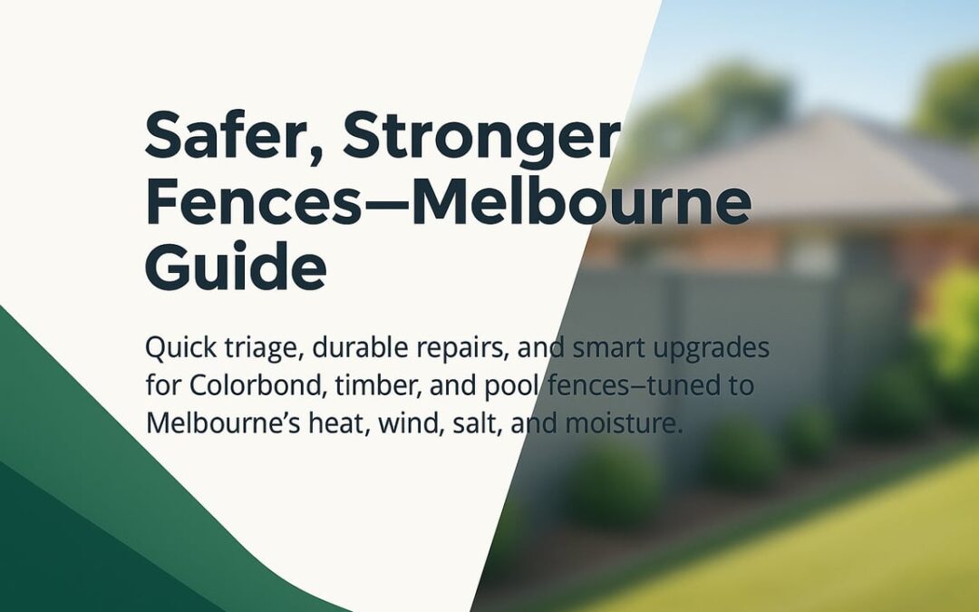 Fence Repairs Melbourne: A Practical Homeowner Playbook For Safer Boundaries, Longer Life, And Smarter Upgrades