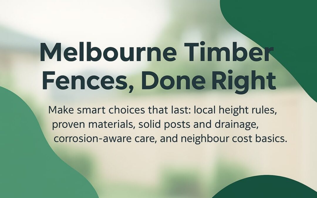 Timber Fencing Melbourne: Practical Choices, Local Rules, and Longevity Tips Homeowners Actually Use