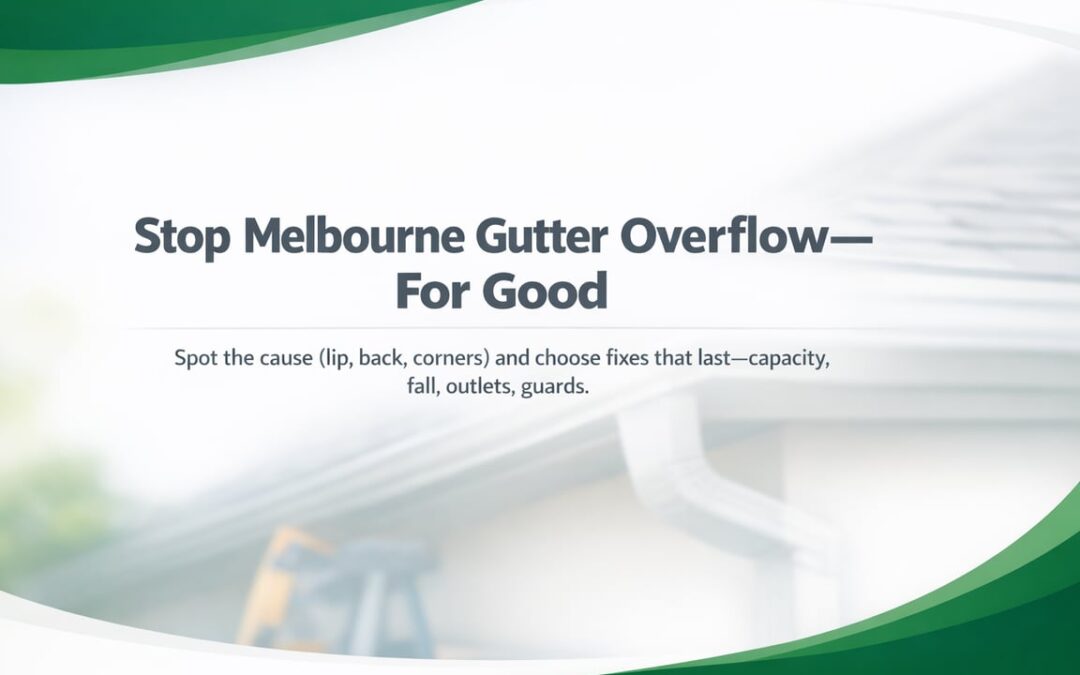Why Gutters Overflow In Melbourne And What Fixes Last