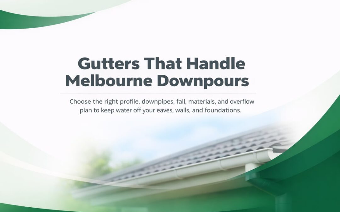 Choosing New Gutters In Melbourne: Sizing, Materials, and Flow