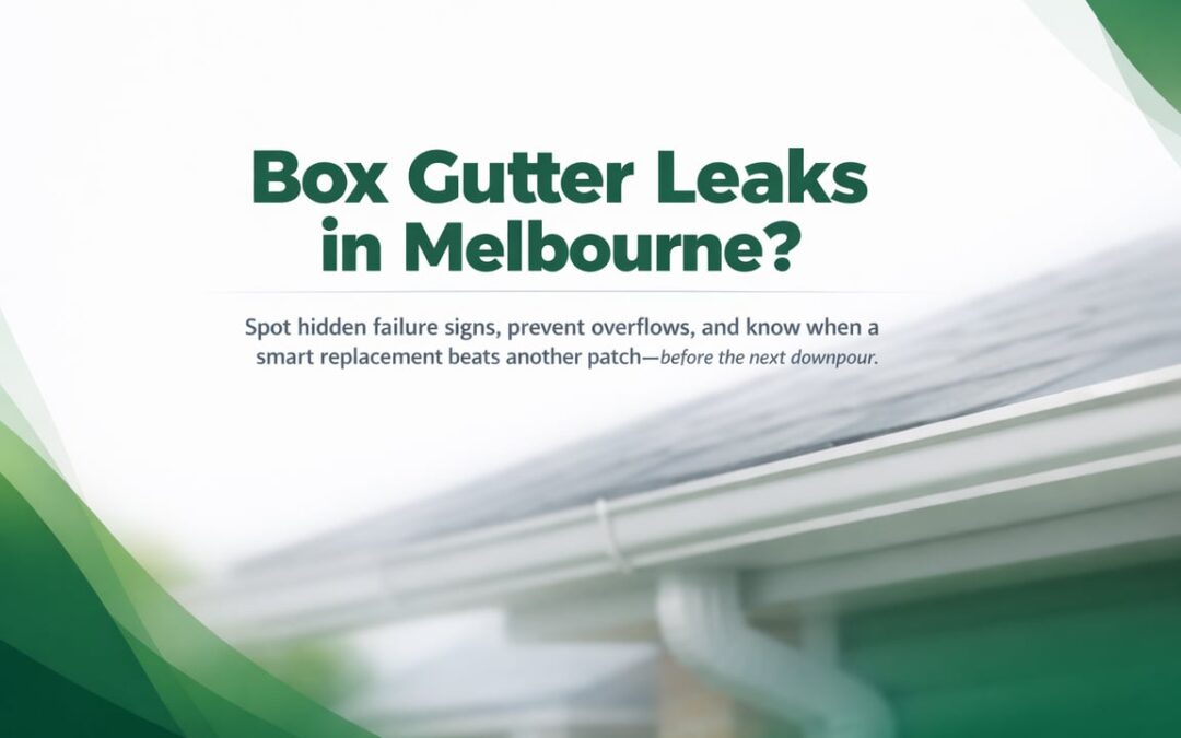 Box Gutters in Melbourne: Failure Signs and Smart Replacement