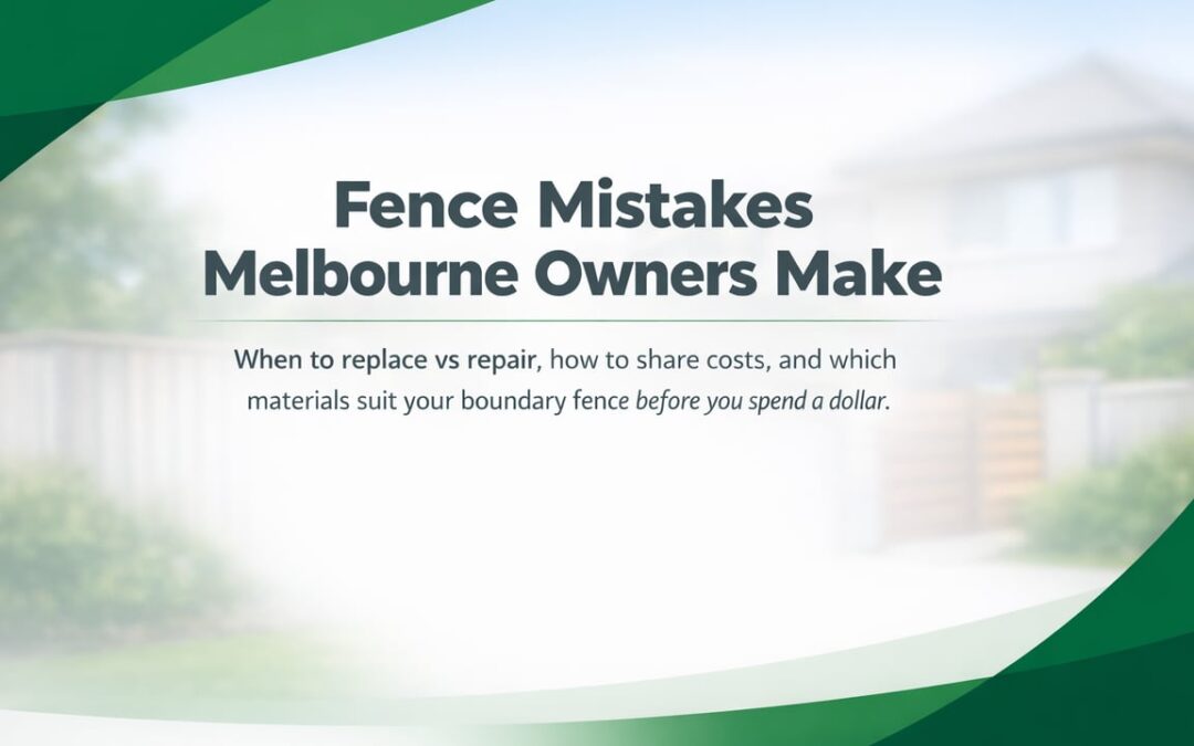 Boundary Fence Replacement Decisions Melbourne Owners Get Wrong