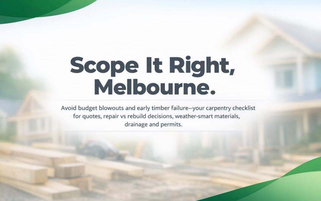 Carpentry Project Scoping Checklist for Melbourne Homes