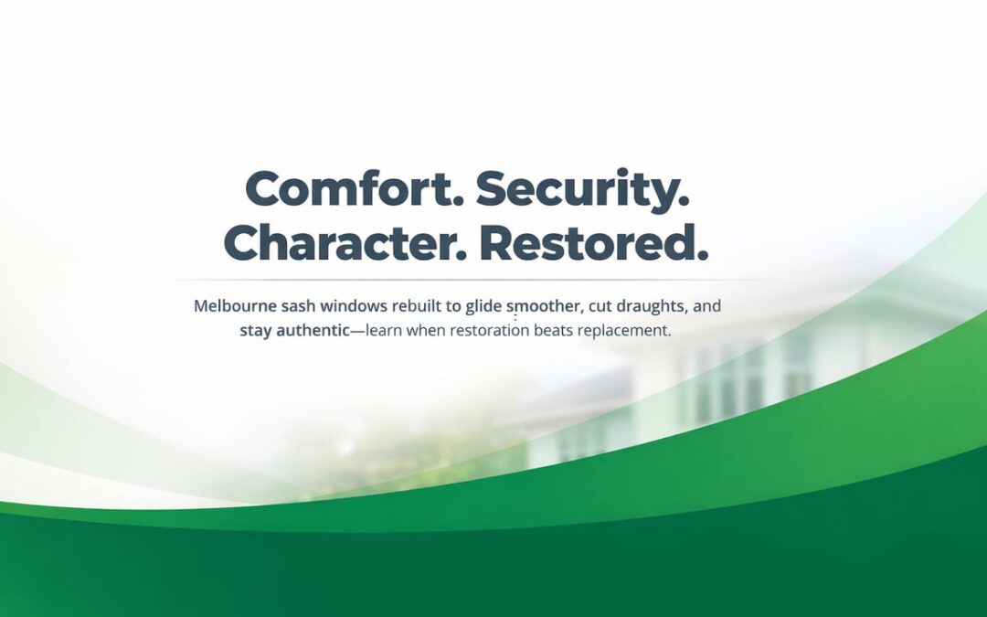 Sash Window Restoration: Comfort, Security, Character in Melbourne