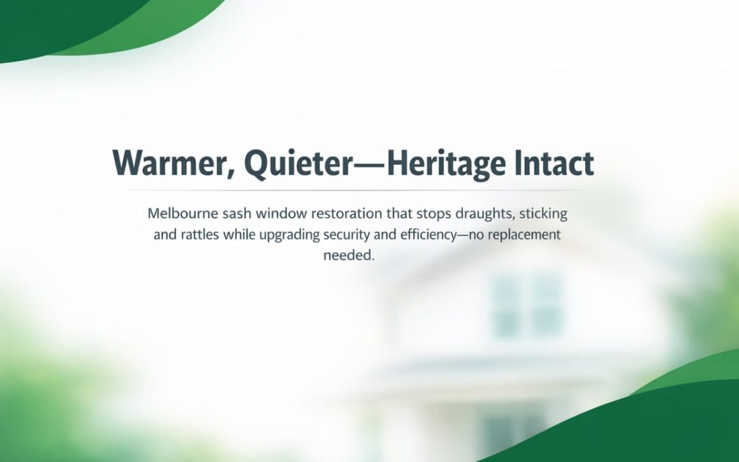 Sash Windows: Restore Comfort Without Losing Character