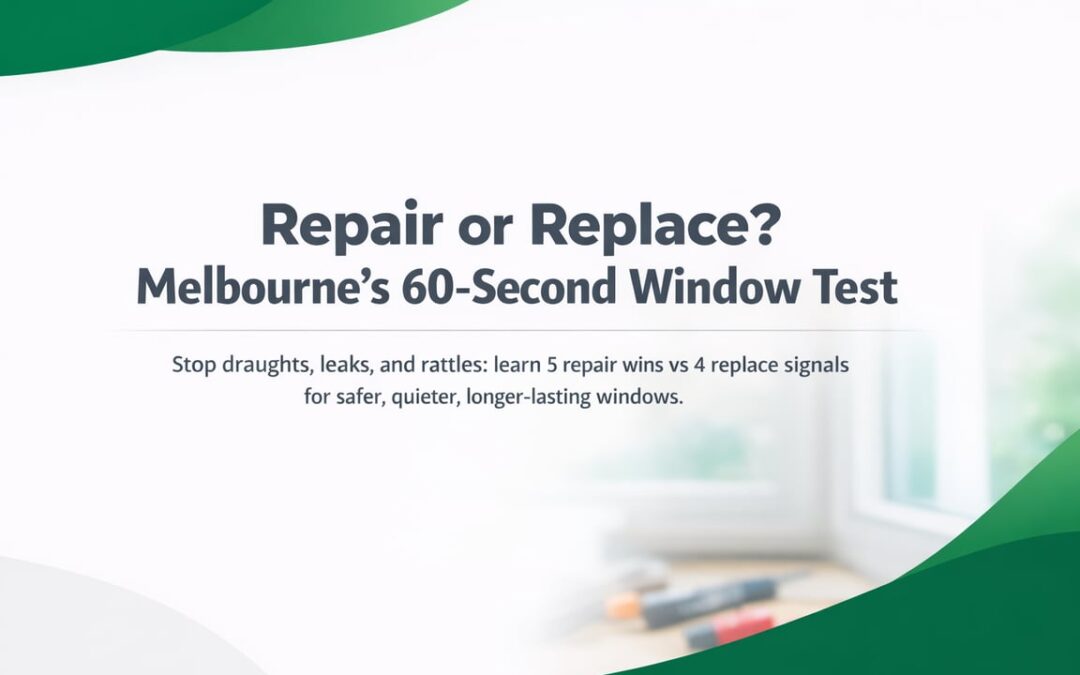 When to Repair or Replace Home Windows in Melbourne